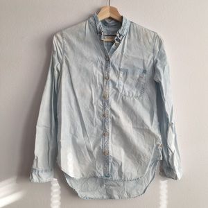 Scotch & Soda Maison Blauw Denim Button Down